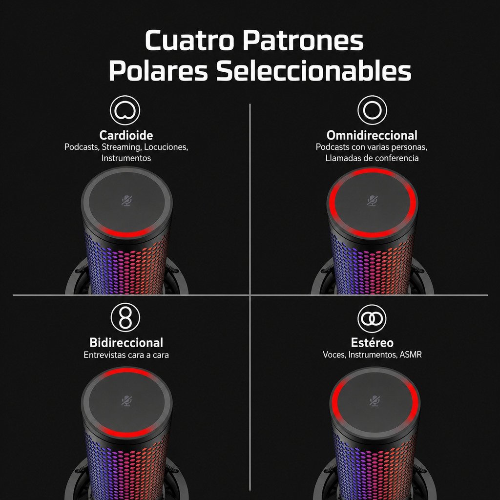 Patrones de audio Hyperx Quadcast